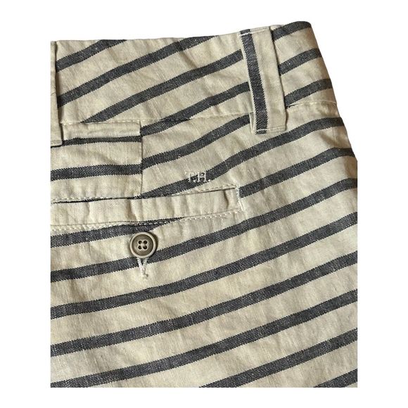 Tommy Hilfiger Linen Cotton Striped Shorts Women’s Size 4 Pockets Preppy - Picture 14 of 15